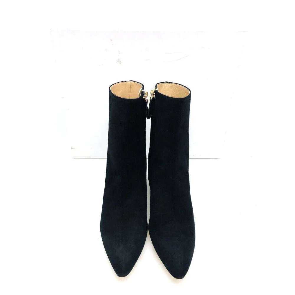 Chloe Lauren Suede Pointed Toe Ankle Boots - Black , US 7 / EUR 37 - Picture 3 of 11